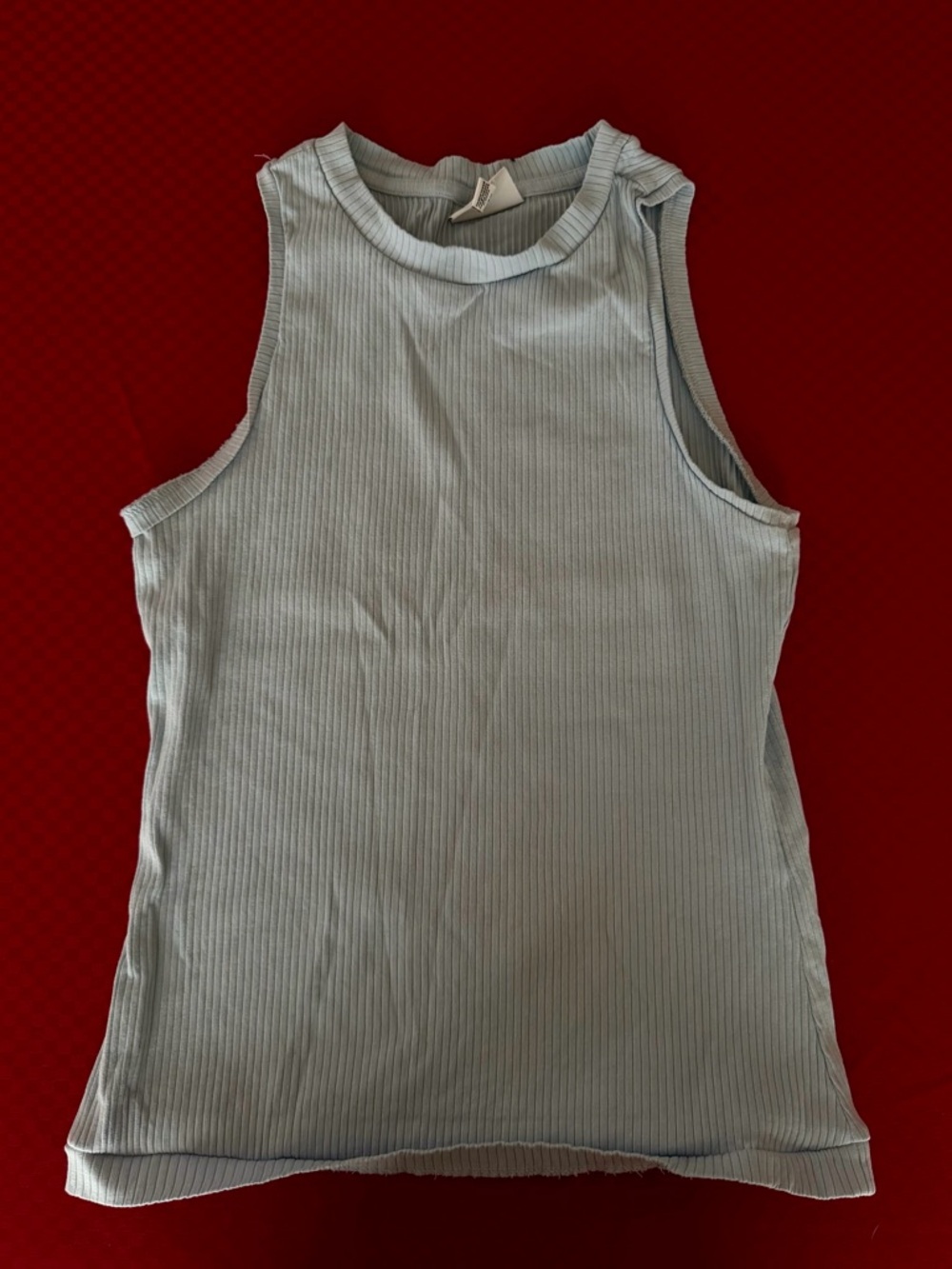 Vero Moda Ribbed Sleeveless Tank - Pale Blue